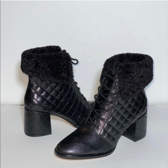 KARLLAGERFELD Cantyn Black Leather Booties Size 7 - Picture 4 of 13